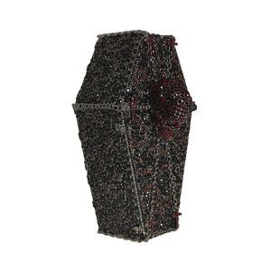 Cool Skull Evening Bag Coffin Shaped Handbag Purses Cross Rhinestone Bag o_o